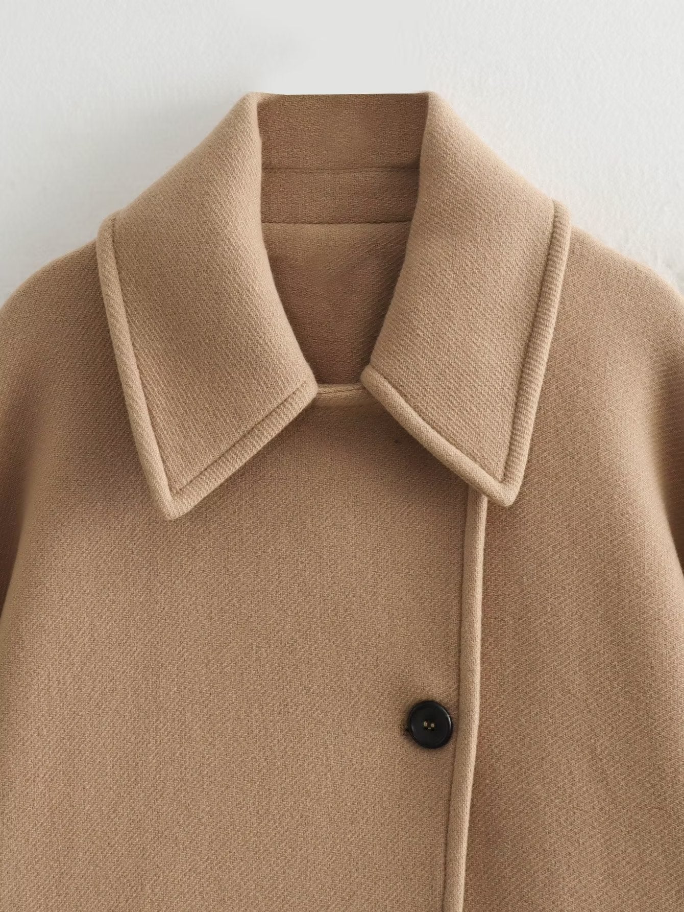 Manteau Femme Ample en Laine – Col à Revers, Mode Automne-Hiver