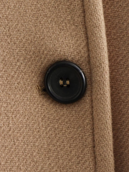 Manteau Femme Ample en Laine – Col à Revers, Mode Automne-Hiver