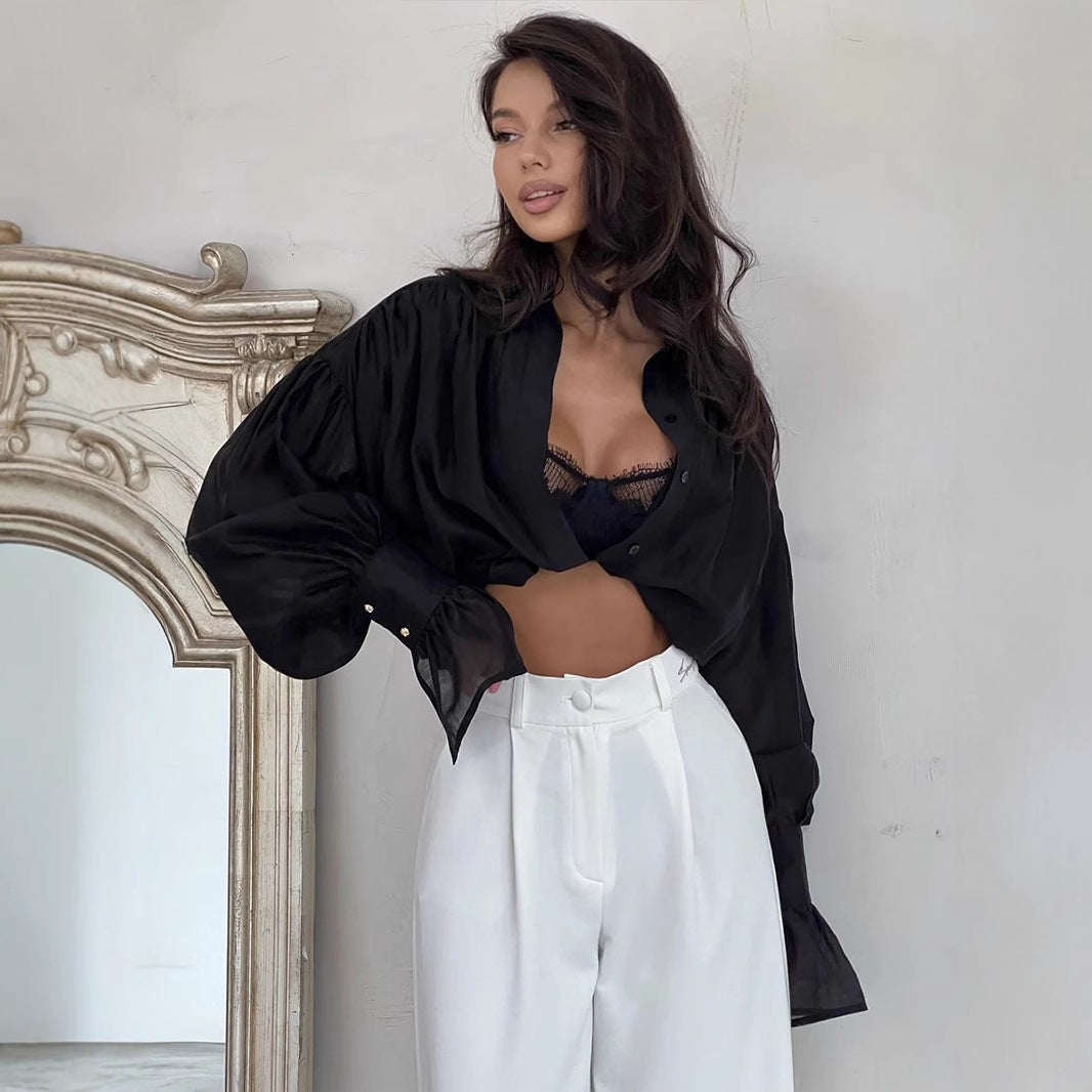 Chemise Chic à Manches Lanternes