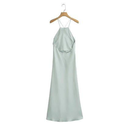 Robe chic en satin à bretelles – Style occidental